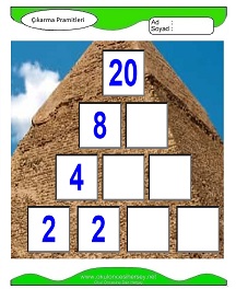 Çıkarma Pramidi Çalışma Sayfaları